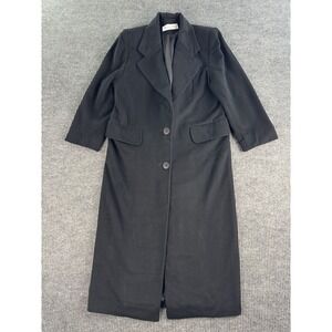 Vintage Christian Dior Pea Coat Women 6 Black Pure Cashmere Designer Luxury USA